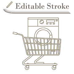 Image showing Shopping Cart With Washing Machine Icon