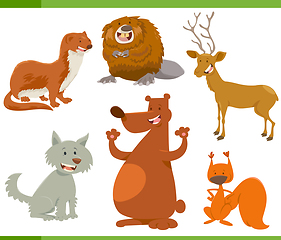 Image showing funny wild animal characters set