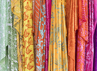 Image showing various colorful fabrics