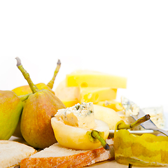 Image showing cheese and pears