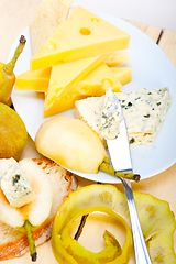 Image showing cheese and pears