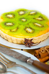 Image showing kiwi  pie tart and spices