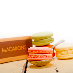 Image showing colorful french macaroons