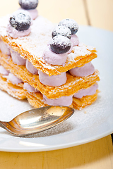 Image showing napoleon blueberry cake dessert