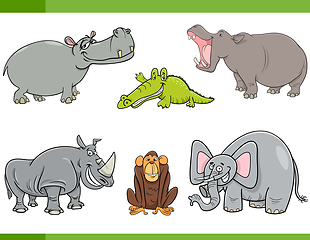 Image showing wild animals cartoon set