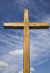 Image showing old wooden Catholic cross
