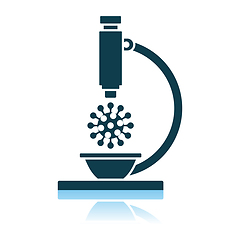 Image showing Research Coronavirus By Microscope Icon