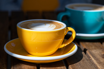 Image showing two cups of cappuccino