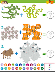 Image showing addition game with animals