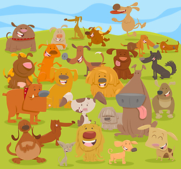 Image showing cartoon cute dogs group