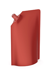 Image showing Red stand-up pouch with spout