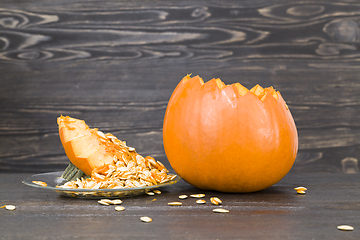 Image showing single orange pumpkin for halloween