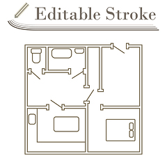 Image showing Icon Of Apartment Plan