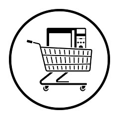 Image showing Shopping Cart With Microwave Oven Icon