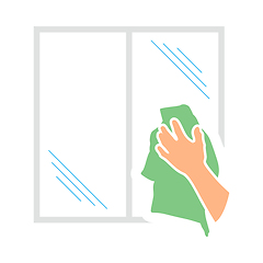 Image showing Hand Wiping Window Icon