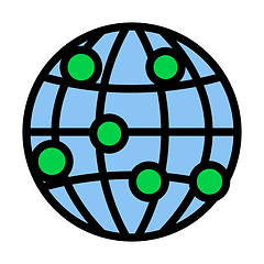 Image showing Globe Connection Point Icon