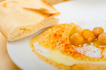 Image showing Hummus with pita bread