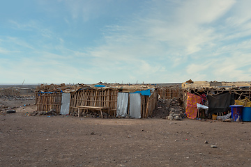 Image showing Hut in the remote region of Afar in Ethiopia