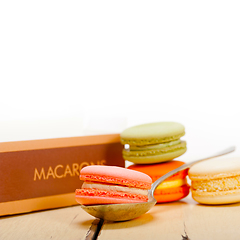 Image showing colorful french macaroons