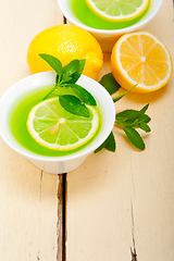 Image showing mint infusion tea tisane with lemon