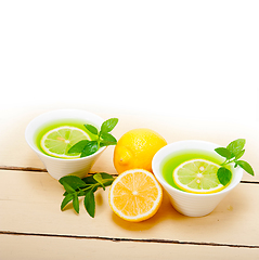 Image showing mint infusion tea tisane with lemon