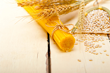 Image showing organic Raw italian pasta and durum wheat