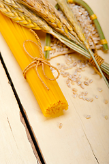 Image showing organic Raw italian pasta and durum wheat