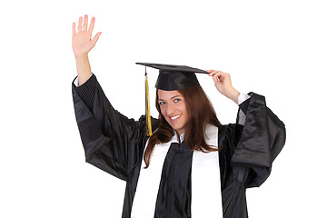 Image showing happy graduation a young woman