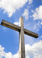 Image showing old wooden Catholic cross