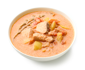 Image showing bowl of fish soup