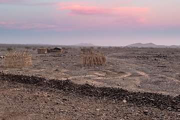 Image showing Hut in the remote region of Afar in Ethiopia