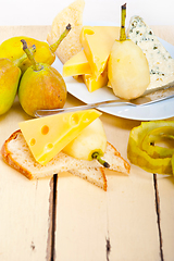 Image showing fresh pears and cheese