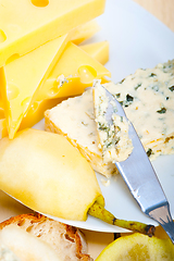 Image showing cheese and pears