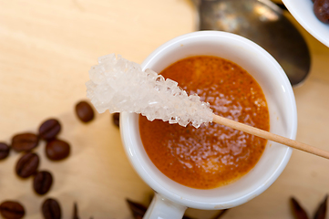 Image showing espresso coffee with sugar and spice