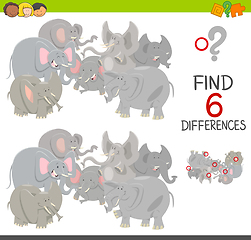 Image showing differences game with elephants