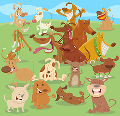 Image showing cartoon happy dogs group