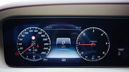 Image showing Luxury car dashboard