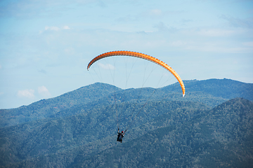 Image showing Paragliding in mountains