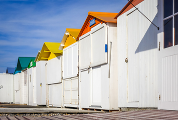 Image showing Beach Huts in Le-Treport, Normandy, France