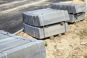 Image showing concrete blocks for curbs