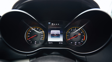 Image showing Modern car interior dashboard details