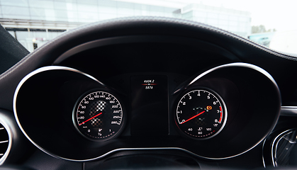 Image showing close up modern car dashboard