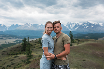 Image showing Romantic couple in the mountain