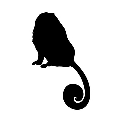 Image showing Lion Tamarin Ape Silhouette