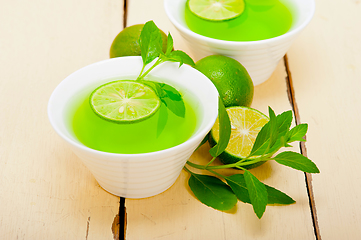 Image showing mint infusion tea tisane with lime