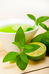 Image showing mint infusion tea tisane with lime