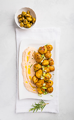 Image showing Whipped feta, ricotta, cheese dip (Tirokafteri) with crispy bake