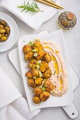 Image showing Whipped feta, ricotta, cheese dip (Tirokafteri) with crispy bake