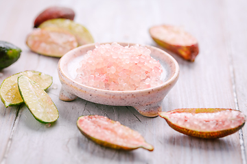 Image showing Australian finger lime or caviar lime, edible fruits used in gou