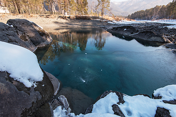 Image showing Crystal pure water of blue lake